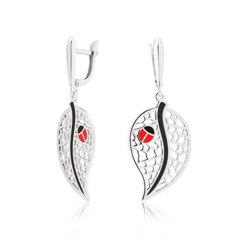 Secretforyou Ohrhänger-Set Ohrringe Hänger 925 Silber Emaille Echtschmuck, 925 Sterling Silber von Secretforyou