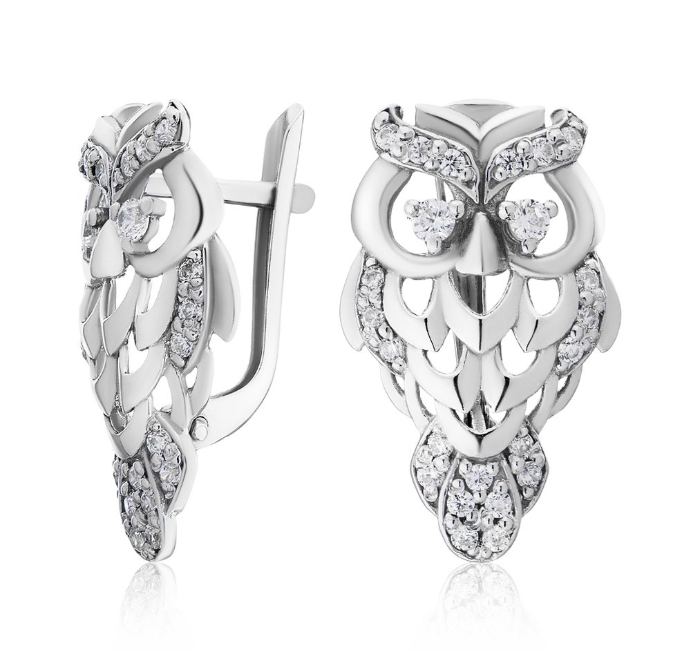 Secretforyou Paar Creolen Ohrringe Eule Sterlingsilber Zirkonia Steine Echtschmuck Secretforyou Paar Creolen Ohrringe Eule Sterlingsilber Zirkonia Steine Echtschmuck von Secretforyou