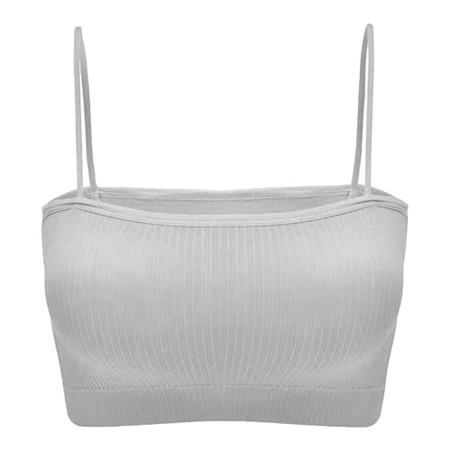 Secretmotion Grau Sport BH Damen Hemd Nahtlose Bandeau Wrap Crop Top für Yoga, Gray von Secretmotion