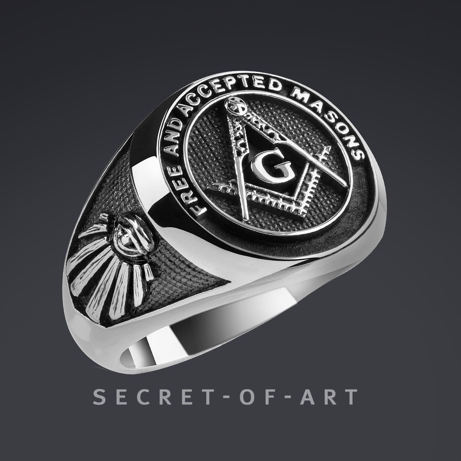 Freimaurer Ring Siegelring F.& A.m. Master Mason Schmuck Masonic Silber 925 Free & Accepted Masons von SecretofArt