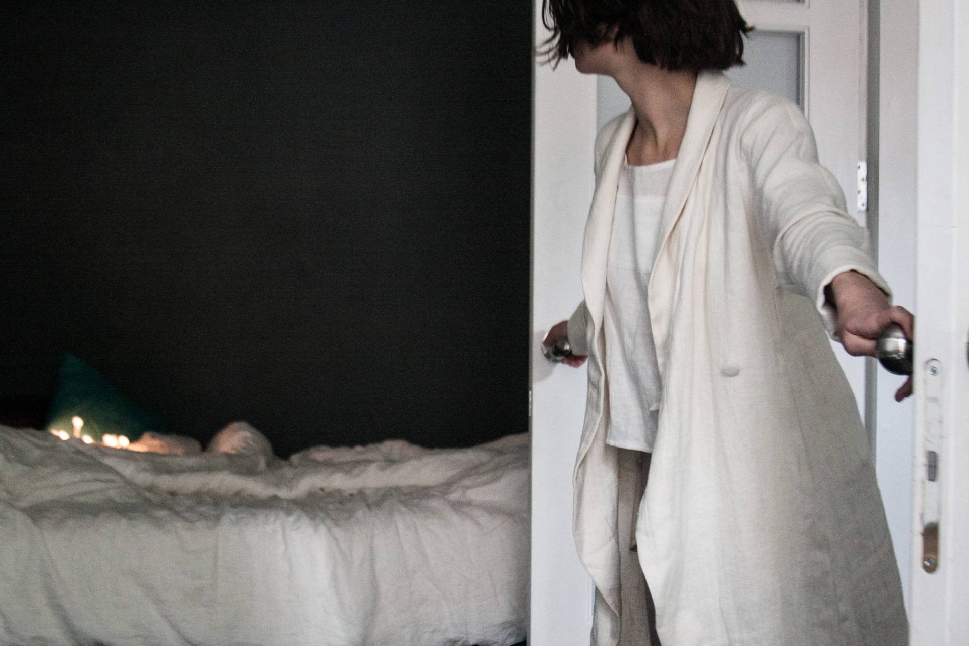 Creme-Weiße Leinen Robe Jacke Button Wrap Cardigan von SecretsAndThings