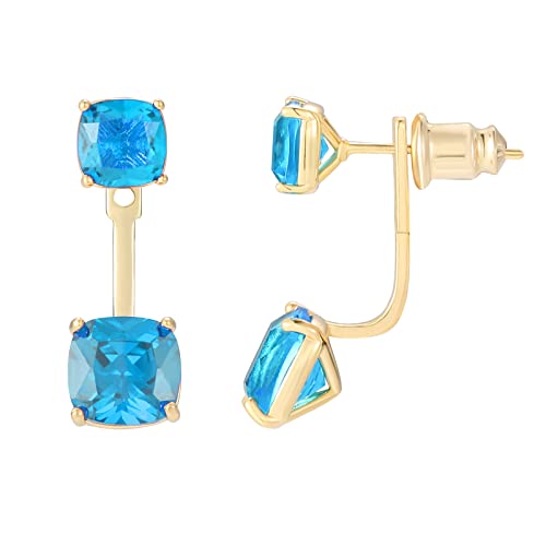 Kristall Perlen Ohrringe Ohrstecker für Frauen, 18K vergoldet Vorderseite Rückseite Ohrring Jacken zweifarbig Zirkon verstellbarer Tropfen Ohrring Schmuck… von Secroma