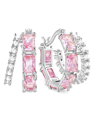 Secroma Golden Doppel Creolen Crystal Ohrringe für Damen, 18K Vergoldete Farbige Zirkonia Creolen Huggies Ohrringe Schmuck Geschenke Secroma Golden Doppel Creolen Crystal Ohrringe für Damen, 18K Vergoldete Farbige Zirkonia Creolen Huggies Ohrringe Schmuck Geschenke von Secroma