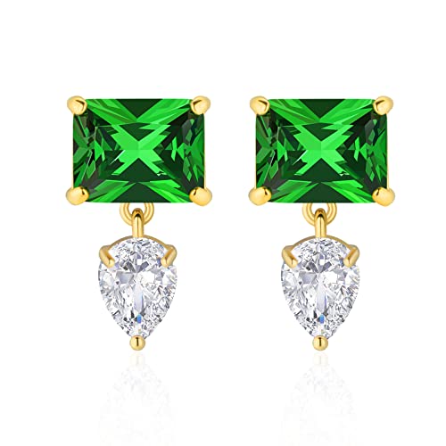 Teardrop Kristall Tropfen Baumeln Ohrringe für Frauen, 18K Gold plattiert Hypoallergene Österreichische Kristall Ohrstecker CZ Schmuck… von Secroma