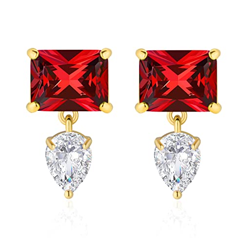 Teardrop Kristall Tropfen Baumeln Ohrringe für Frauen, 18K Gold plattiert Hypoallergene Österreichische Kristall Ohrstecker CZ Schmuck… von Secroma