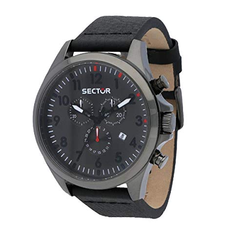 Sector Herren Chronograph Quarz Uhr mit Leder Armband R3271690026 von Sector
