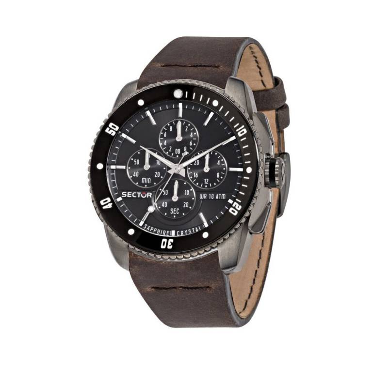 Sector Luxusuhr Herren Chronograph Quarz Uhr mit Leder Armband R3271903002 von Sector
