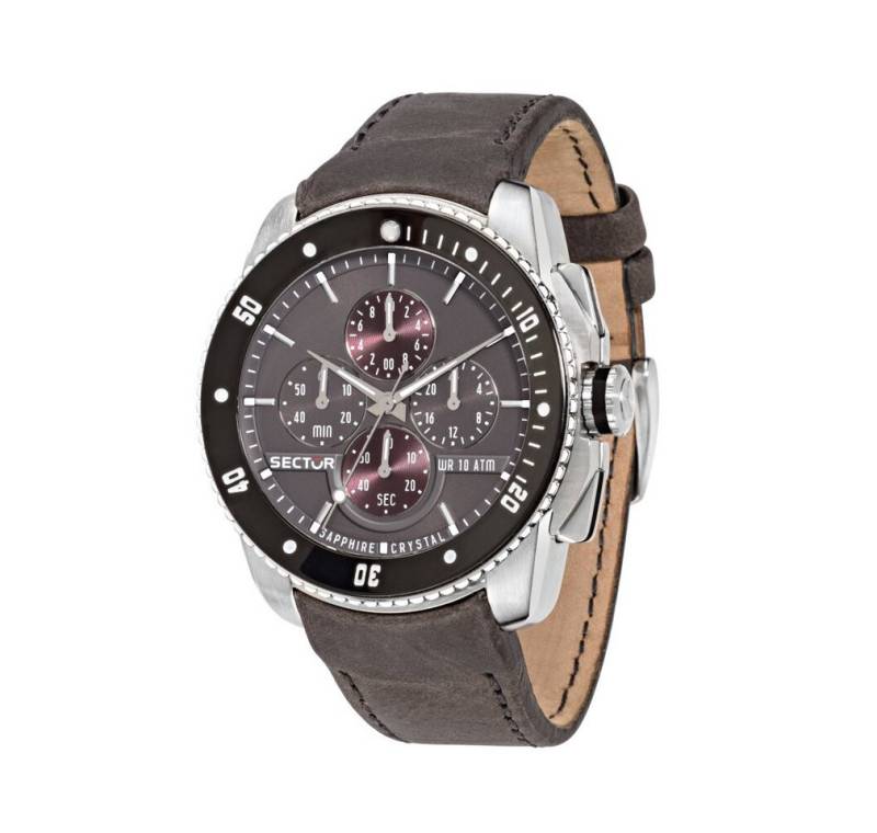 Sector Luxusuhr Herren Chronograph Quarz Uhr mit Leder Armband R3271903004 von Sector