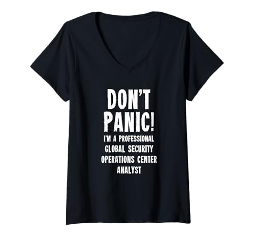 Damen Analyst im Global Security Operations Center T-Shirt mit V-Ausschnitt von Security Operations Department T-Shirts & Gifts