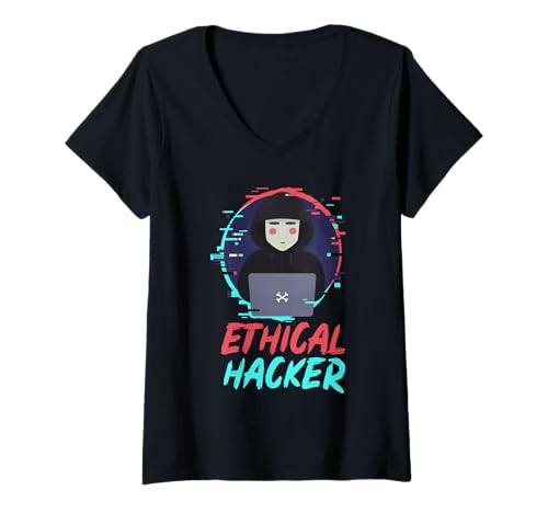 Damen Ethischer Hacker Computer Hacking Cybersecurity Coding Hacker T-Shirt mit V-Ausschnitt Damen Ethischer Hacker Computer Hacking Cybersecurity Coding Hacker T-Shirt mit V-Ausschnitt von Security Professional Coding Hacking Hacker Gifts