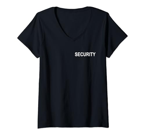 Damen Security Shirt, Sicherheitsdienst, Wachdienst, Türsteher T-Shirt mit V-Ausschnitt von Security T-Shirt, Original Security Outfit