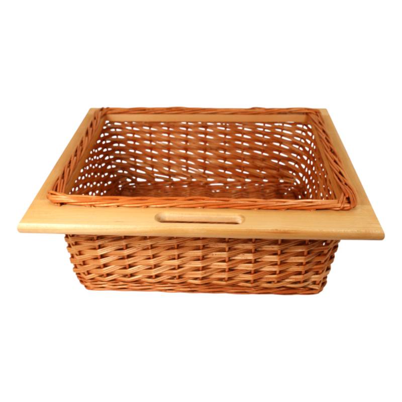 Ausziehbare Weidenkorb Aufbewahrungskorb Schrankkorb aus Rattan in 52x50x21 cm von Sedia