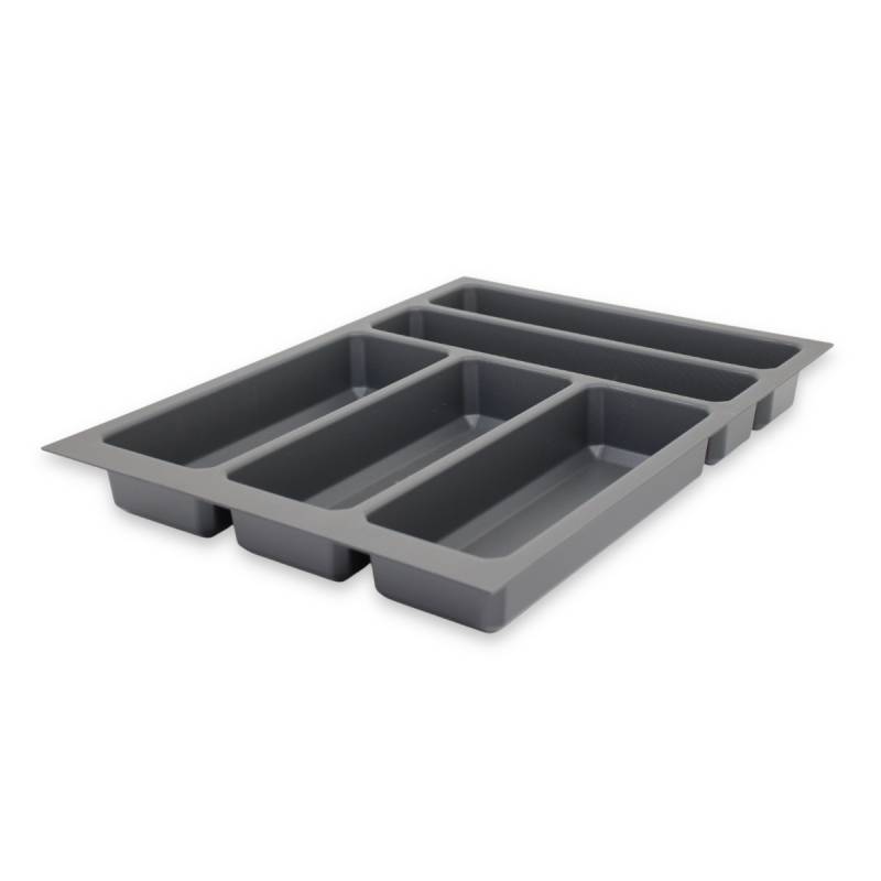 Besteckeinsatz für 35 cm Schublade Besteckkasten rutschfest Kunststoff Grau von Sedia