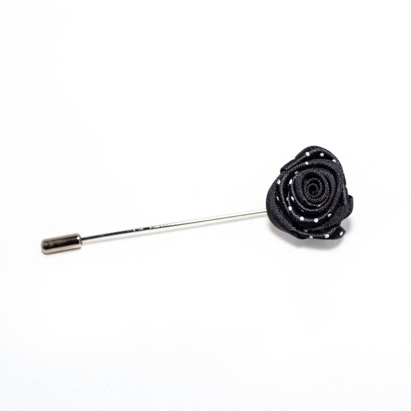 Homa Schwarz & Weiß Polka Dot Rose Anstecknadel von SeductiveMen