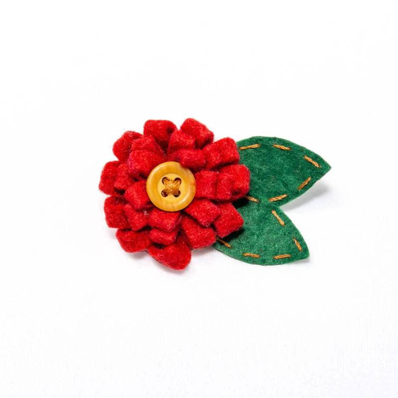 Payam Peony Rot Filz Anstecknadel von SeductiveMen