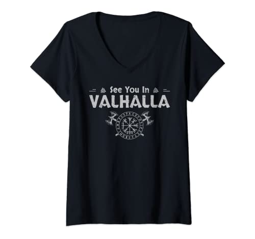 Damen See You In Valhalla T-Shirt mit V-Ausschnitt Damen See You In Valhalla T-Shirt mit V-Ausschnitt von See You In Valhalla