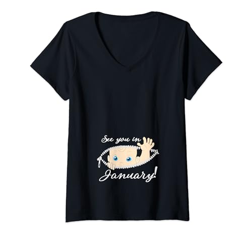 See you in January Baby T-Shirt mit V-Ausschnitt von See you Baby