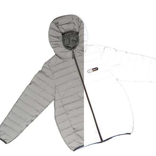 SeeBright Reflektierende Kinder-Pufferjacken, silber, 11-12 Years von SeeBright