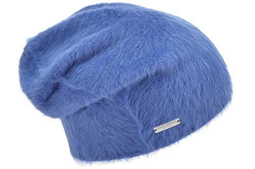 Seeberger Angora Beanie Angoramütze Wintermütze Oversize Mütze Damenmütze Wintermütze Beanie Long Beanie (Blau Jeans) von Seeberger