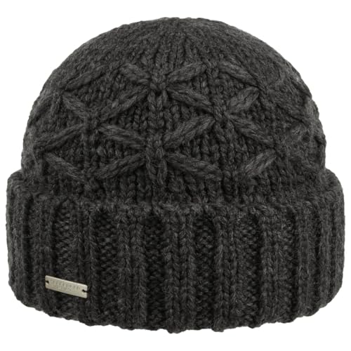 Seeberger Annelie Beanie Mütze mit Manschette Damen/Herren Anthrazit One Size, Anthrazit, 6.75-7.5 von Seeberger