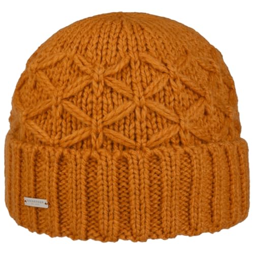Seeberger Annelie Beanie Mütze mit Manschette Damen/Herren -, Orange/Abendrot im Zickzackmuster (Sunset Chevron), 6.75-7.5 von Seeberger