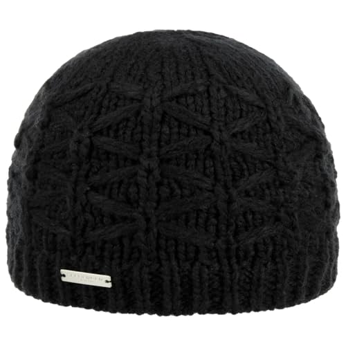 Seeberger Annelie Knit Beanie Damen, Schwarz, 6.75-7.5 von Seeberger