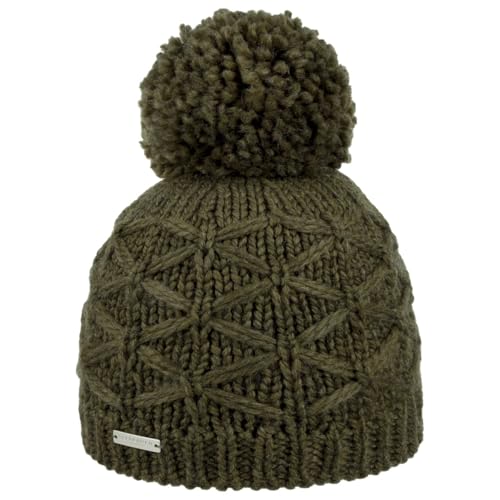 Seeberger Annelie Pompon Mütze Damen/Herren -, Oliv/Blatt für mich (Leaf It to Me), 6.75-7.5 von Seeberger