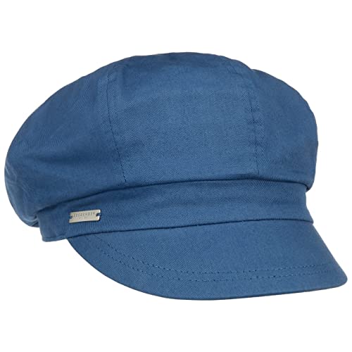 Seeberger Azalee Ballonmütze Damencap Newsboy-Mütze Balloncap Baumwollcap Sommercap Damen - mit Schirm, Futter Sommer Frühling-Sommer - One Size blau von Seeberger