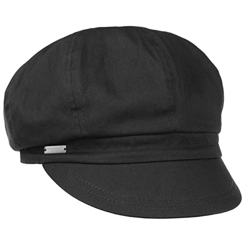 Seeberger Azalee Ballonmütze Damencap Newsboy-Mütze Balloncap Baumwollcap Sommercap (One Size - schwarz) von Seeberger