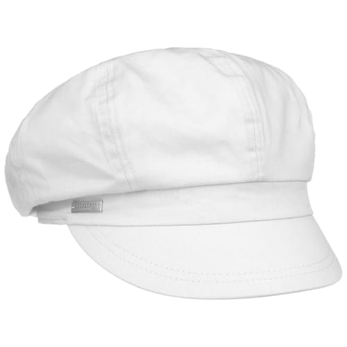 Seeberger Azalee Ballonmütze Damencap Newsboy-Mütze Balloncap Baumwollcap Sommercap Damen - mit Schirm, Futter Sommer Frühling-Sommer - One Size weiß von Seeberger