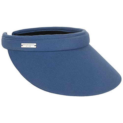 Seeberger Azalee Visor Baumwolle Baumwollvisor Sonnenvisor Sonnenschutz Blendschutz Strandvisor Damenvisor Sonnenvisor Sonnenschutz Mit Schirm (Steel Blue) von Seeberger