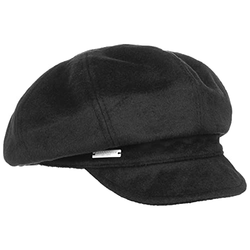 Seeberger Bedelia Ballonmütze Schirmmütze Damencap Baker-Boy-Mütze Wollcap (One Size - schwarz) von Seeberger