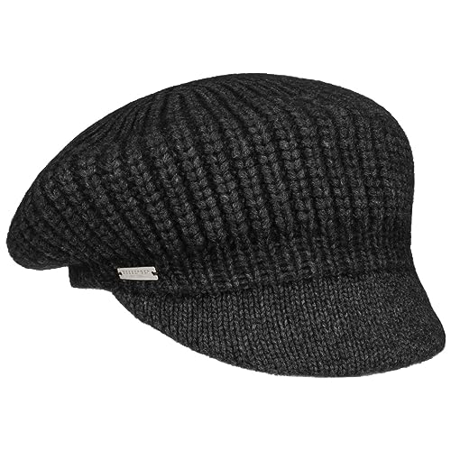 Seeberger Cashmere Ballonmütze Schirmmütze Schildmütze Strickcap (One Size - anthrazit) von Seeberger