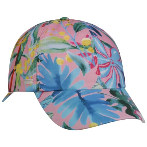 Seeberger Colour Flowers Cap Basecap Baseballcap Damencap Baumwollcap Damen - mit Schirm, Futter Sommer Frühling-Sommer - One Size rosa von Seeberger