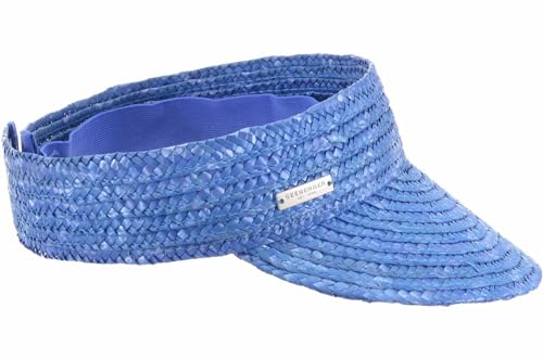 Seeberger Damen Strohschild Klettverschluss Sonnenvisor Schirmkappe Blendschutz Strohborte Schirm Visor (One-Size) Jeans von Seeberger