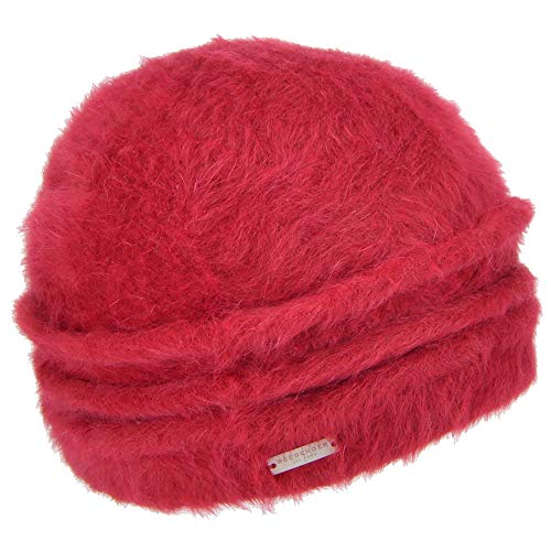 Seeberger Cloche Beanie Angora Damenhut | Walkbeanie Floppy Shanin | Einheitsgröße | Herbst/Winter (Rot), rot, One size von Seeberger