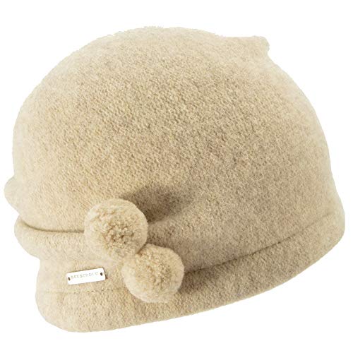 Seeberger Walkbeanie Damen-Mütze mit Mini-Poms, Einheitsgröße, Herbst/Winter, sand, One size von Seeberger