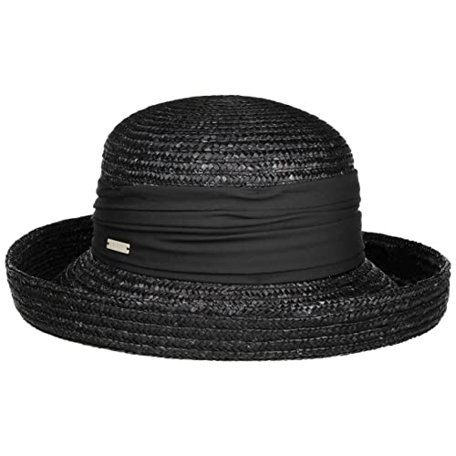 Seeberger Dilara Stroh Sommerhut Damenhut Umschlaghut (One Size - schwarz-schwarz) von Seeberger