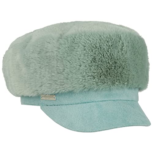 Seeberger Elbsegler Fake Fur Ballonmütze Schildmütze Damencap Baker-Boy-Mütze (One Size - Mint) von Seeberger