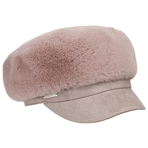 Seeberger Elbsegler Fake Fur Ballonmütze Schildmütze Damencap Baker-Boy-Mütze (One Size - rosa) von Seeberger