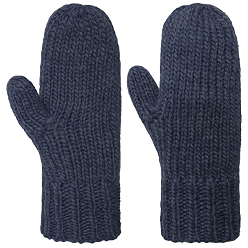 Seeberger Fäustlinge mit Fleecefutter Fausthandschuhe Damenhandschuhe Strickhandschuhe (One Size - dunkelblau) von Seeberger
