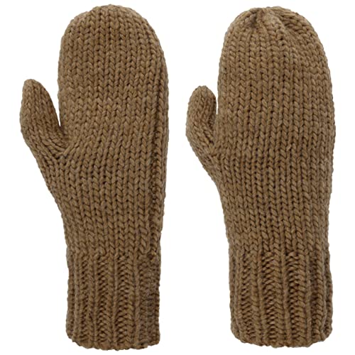 Seeberger Fäustlinge mit Fleecefutter Fausthandschuhe Damenhandschuhe Strickhandschuhe (One Size - hellbraun) von Seeberger