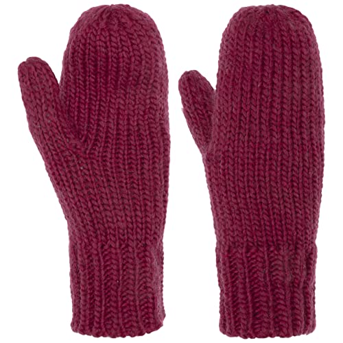 Seeberger Fäustlinge mit Fleecefutter Fausthandschuhe Damenhandschuhe Strickhandschuhe (One Size - himbeerrot) von Seeberger