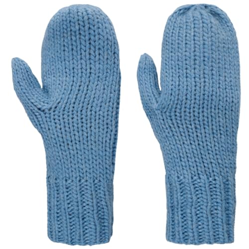 Seeberger Fäustlinge mit Fleecefutter Fausthandschuhe Damenhandschuhe Strickhandschuhe Damen - Futter, Futter Winter Herbst-Winter - One Size hellblau von Seeberger