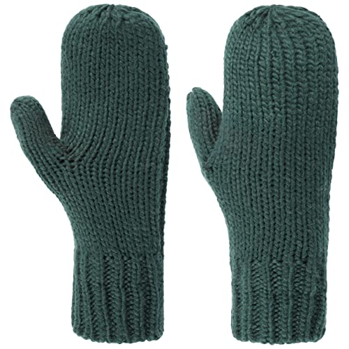Seeberger Fäustlinge mit Fleecefutter Fausthandschuhe Damenhandschuhe Strickhandschuhe Damen - Futter, Futter Winter Herbst-Winter - One Size dunkelgrün von Seeberger