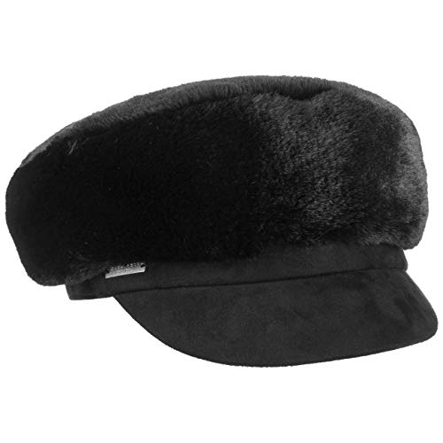 Seeberger Fake-Angora Schildmütze Black - one Size von Seeberger