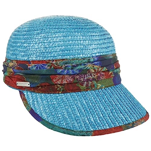 Seeberger Flower Band Strohcap Damencap Sommercap Sonnencap (One Size - türkis) von Seeberger