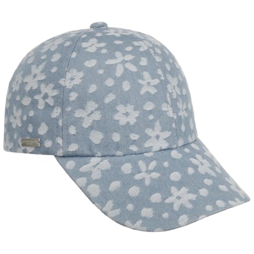 Seeberger Flower Denim Cap Basecap Baseballcap Denimcap Jeanscap Damen - mit Schirm, Hinten geschlossen Frühling-Sommer Sommer - One Size Denim von Seeberger