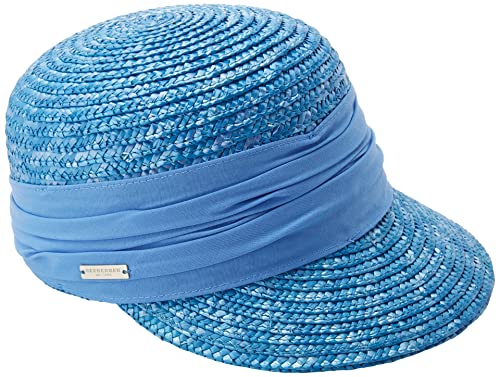 Seeberger Grace Stroh Sonnencap Strohkappen Damencap (One Size - blau) von Seeberger