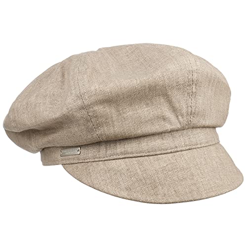 Seeberger Hannah Ballonmütze Damencap Newsboy-Mütze Leinencap Baumwollcap (One Size - beige) von Seeberger